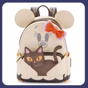 Disney Cream and Brown Ghost Backpack with Cat and Bow Design